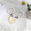 2 Pcs Golden and White Matching Puzzle Cat Couples Keychain,Cute