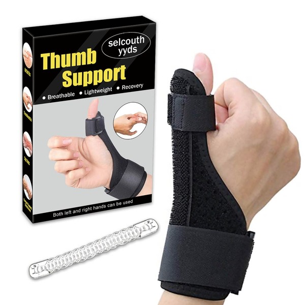 selcouth yyds Thumb Support, Thumb Wrist Stabilizer Splint for Thumb Sprains, Arthritis, Tendonitis, Universal, Black)