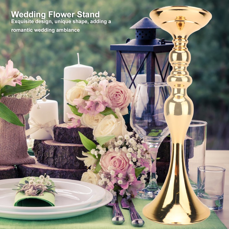 2 Pcs Wedding Flower Stand Exquisite Metal Candle Holder Wedding