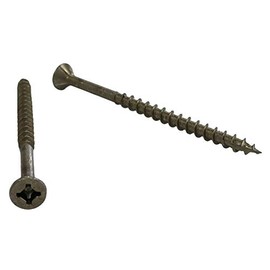Cabentry Brand | Wood Screws | Flat Head with Nibs | Phillips Square Drive | #8 | 3 Inch | Deep Thread | Sharp Point | Dry Lube/Plain Finish | 100 Pack