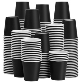 Prgery 300 Pack 3oz Black Paper Cups,Mouthwash Cups, Disposable Bathroom Cups,Small Paper Cups 3oz Ideal for Bathroom,Supermarket,Birthday Party,Picnic and BBQ