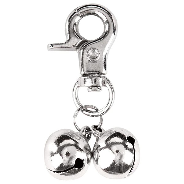 EXPAWLORER 2 Sets Bell Training Charm Pendants Jewelry for Pet Dog Cat Necklace Collar (Silver)