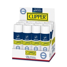 Clipper 100% Isobutane Fuel | 300ml (10 oz.) 12X Refined Butane | Pure and Odorless | Compatible with All Refillable Butane Lighters | 12 Pack | Butane Lighter Refill | Butane Torch Refill