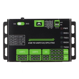 USB to UART I2C SPI JTAG Converter, Industrial USB Converter Supports Multiple Interfaces Aluminium Alloy Shell 3.3V 5V Operating Level