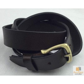 Boutique Retailer Men's Genuine Full Grain Leather Jeans Belt, Brown, 30 mm Width x 44 Inch Length