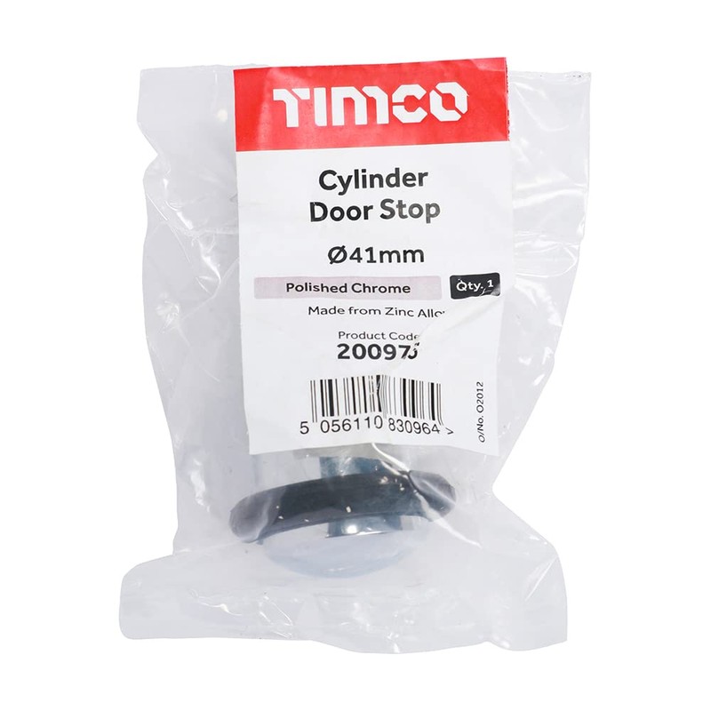 TIMCO Cylinder Door Stop - Polished Chrome - Floor Mounted