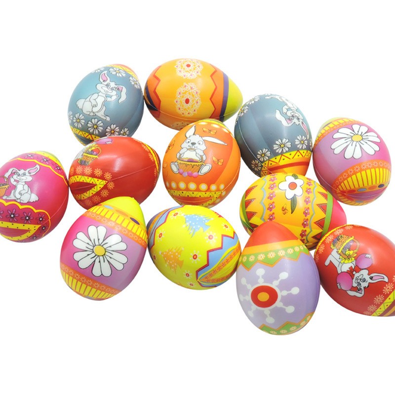 12Pcs Slow Rising Easter Eggs Toy Rebound Eggs Relieve Stress