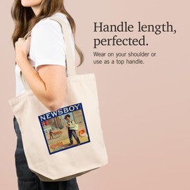 Lantern Press Redlands, California, Newsboy Brand Citrus Label (100% Cotton Canvas Reusable Tote Bag)