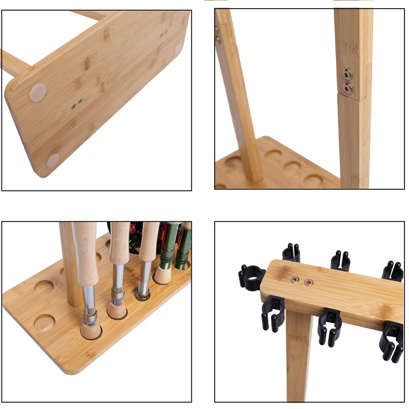 Waxaya Fishing Rod Rack, Fishing Pole Rack Holds Up to