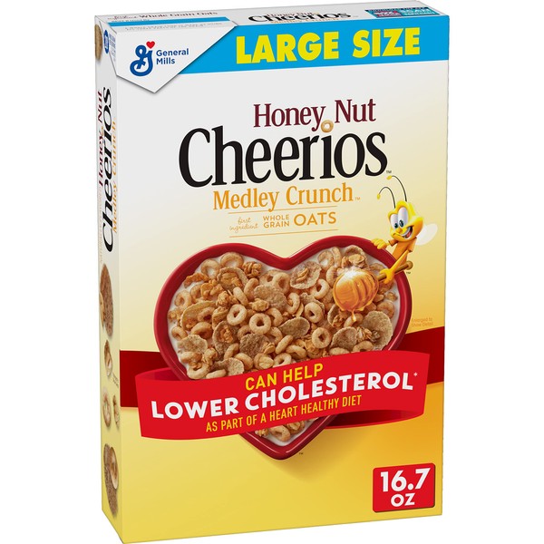 Honey Nut Cheerios Medley Crunch, Cereal de Desayuno, Caja de 16.7 onzas