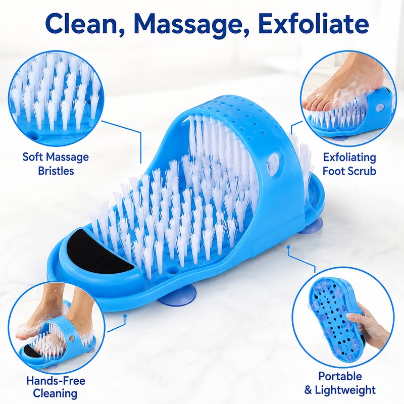 2pcs Shower Foot Scrubber for Bath - Silicone Foot Cleaner