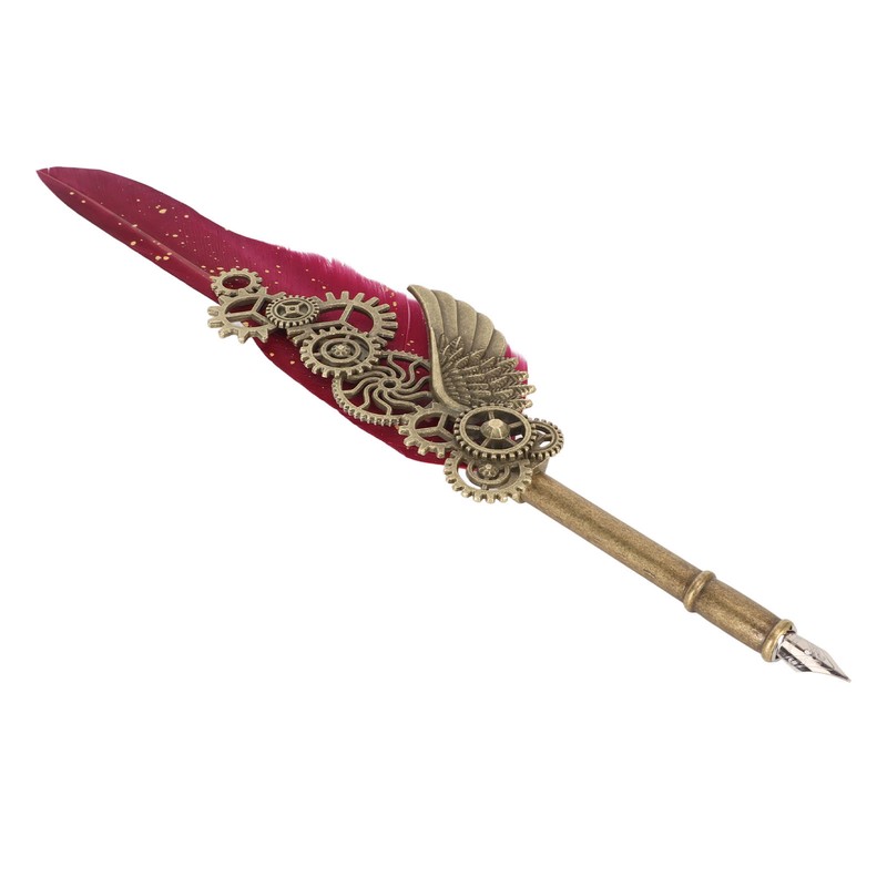 Quill Pen and Ink Set Retro Punk Gear Style Smoothly
