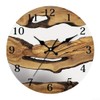 Small Wall Clock, 11'' Frameless Wooden Wall Clocks, Rustic Village