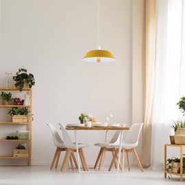 LEDSone Easy fit Retro 36cm pendant Lampshade, Hanging Pendant Light Shade Easy Fit Various Type Indoor Lampshade loft Industrial style Metal Light shade (Yellow)