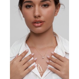 rosewoodandco Non Tarnish 18k Gold Plated Crystal Waterdrop Pendant Necklace in Gift Box -N049