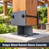 6x6 Elevated U-Shaped Steel Post Base Bracket for Wood Posts