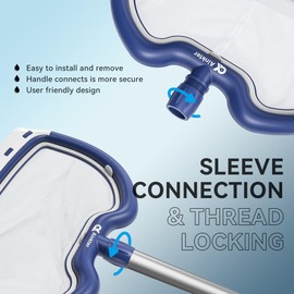 Ainkter Pool Net - Replaceable Mesh Bag Pool Skimmer Net,18.5" Pool Net Skimmer | Pool Leaf Net for Above Ground | Effortless & Swift Cleaning Pool/Ponds/Hot Tubs/Spa,Pool Cleaning Net(No Pole)