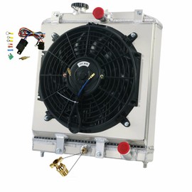 Tepilauda 3 Row Aluminum Radiator & Fan Shroud Compatible with Honda Civic D15 D16 EK EG Acura Integra 1992-2000