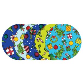 Glucomart Adhesive Patch for Libre 3, Dexcom G7, Stelo, Instinct, & Lingo 5-Pack Waterproof & Hypoallergenic CGM Overpatch Tape (Anti-Christmas)