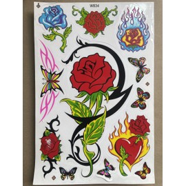 Roses Flowers Plants 1 Blade 270 mm x 180 mm Sticker Set of 12 Colourful Stickers Crafts Children Party