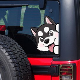 Leniutor Animal Car Sticker, Funny Peeking Car Sticker and Decal for Car Window Windshield Bumper Auto Stickers (Husky)