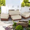 Gasadar Patio Furniture Cover 4 Piece Set, Beige & Brown
