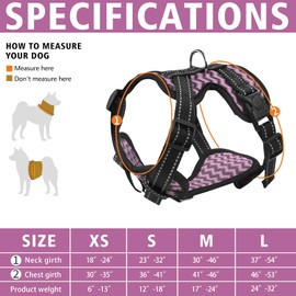 PET'S HUB Small Dog Harness, No Pull Pet Harness With 2 Lead Clips, Soft Padded Dog Vest Harness, Reflective & No-Choke Control Handle, With Leash. (Pink, Small)