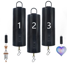 3 Pack Wind Spinner Motor Hanging Display Motor Battery Operated 20 RPM Rotating Motor Multi-Purposes for Wind Spinner Mobile Yard Decor Hanging Ornament Outdoor Sculptures-Medium Speed (3 Pcs Black)