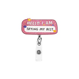 Funny Cute Badge Reel Retractable for Nurse Nursing RN LPN CNA Medical Assistant Teacher, Badge Holder with Alligator Clip, 24 Inch Durable Cord, Acrylic ID Badge Reel