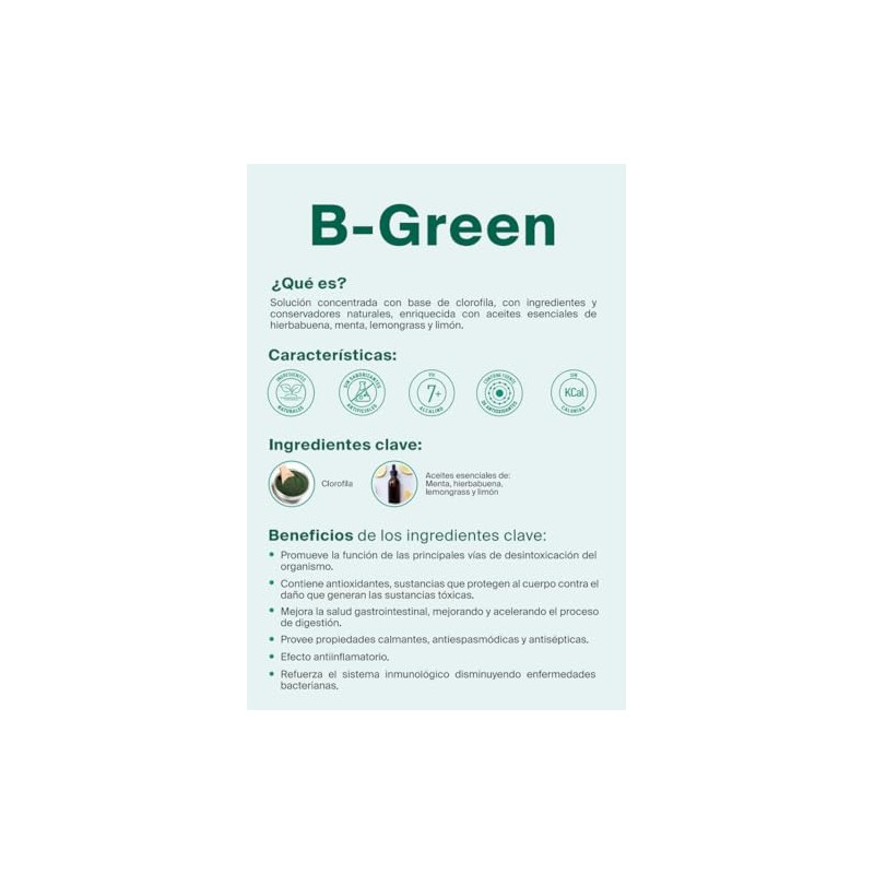 Clorofila Pura con aceites esenciales de hierbabuena, menta y limón