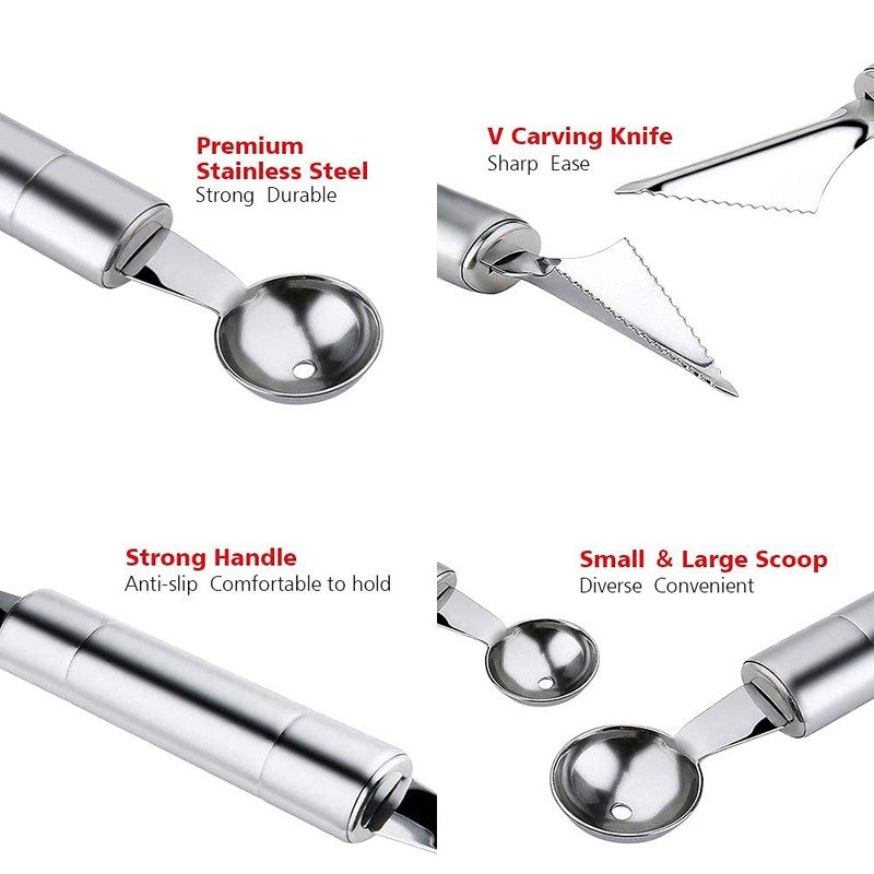 FANSEZQ Fruit Carving Tools, Fruit Digger, Multifunctional Stainless Steel Kitchen