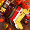 HooLing 6 Pairs Thanksgiving Turkey Compression Socks Fall Autumn Knee