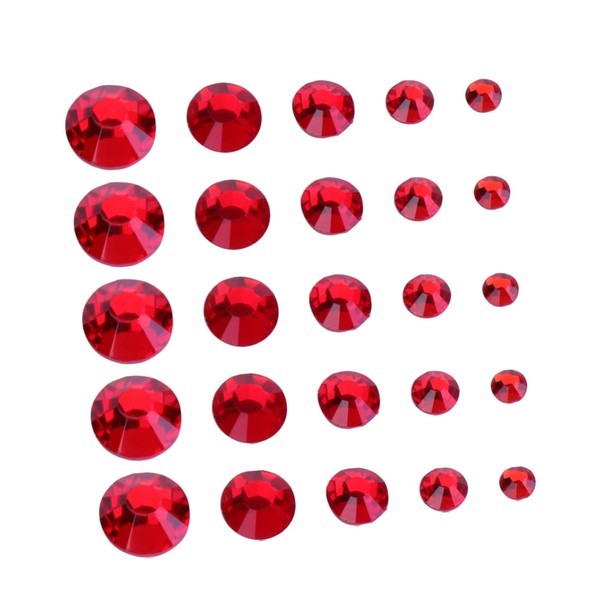 Baluue 300pcs Ab Red Flat Bottom Rhinestones for Nail Art