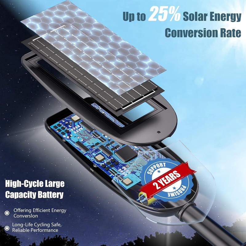 Solar Street Lights Outdoor Waterproof ,30000LM Dusk to Dawn Solar