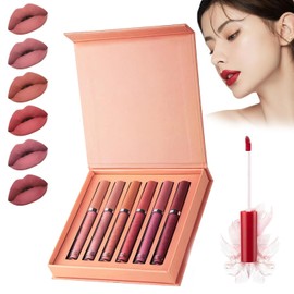 Valentine's Day Maquillaje, 6 Colores Labial Líquido Labiales Mate Larga Duracion Pintalabios Mate Lápiz Labial Líquido Tinte de Labios Permanente Set Maquillaje Mujer Regalo Regalos para Mujer (B, Lip)