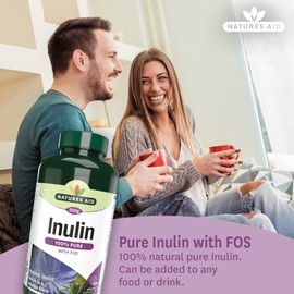 Natures Aid Inulin Powder, 250 g (from Chicory Root, 100% Natural with FOS, High Fibre, Low Calorie, Prebiotic, Vegan Society Approved, Made in the UK)