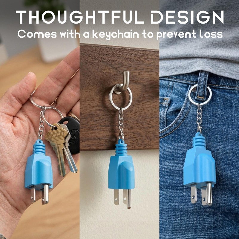CircleCord Generator Grounding Plug with Keychain - Portable Neutral Ground