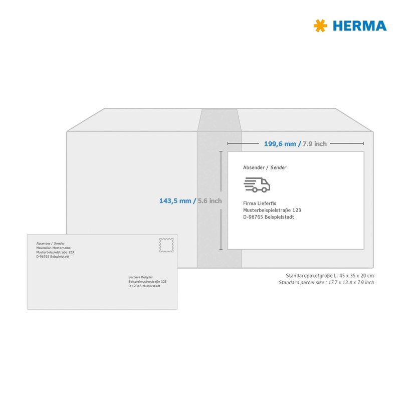 HERMA 4496 Farbige Etiketten gelb ablösbar, 20 Blatt, 199,6 x
