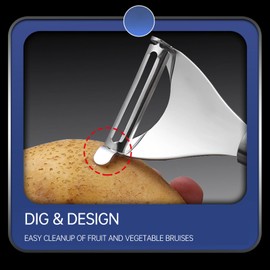 Potato Peelers, Y Shape Straight Blade 304 Stainless Steel Peeler for Vegetable & Fruit