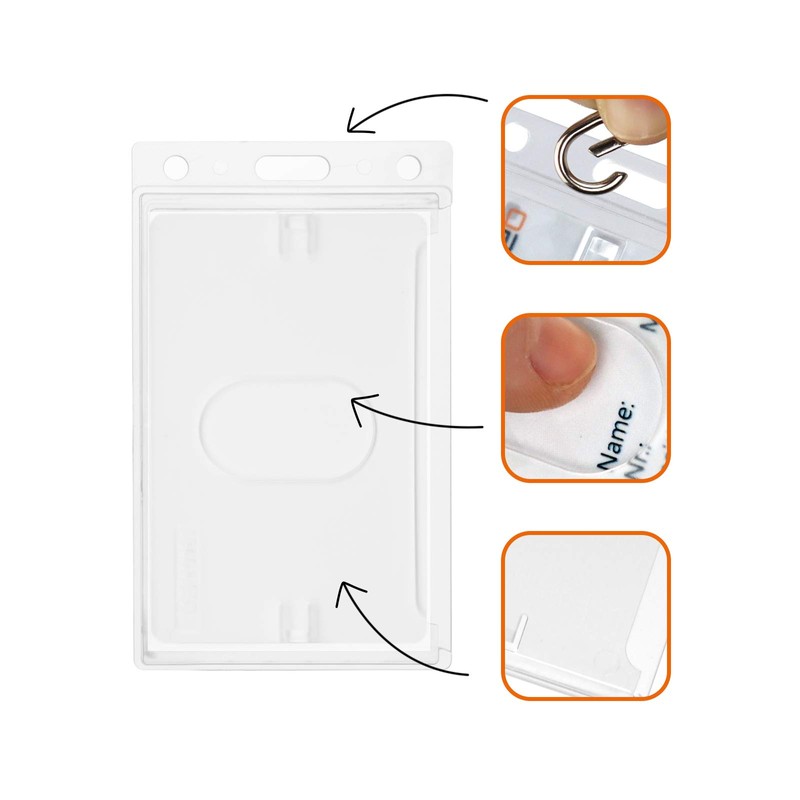 Karteo Card Holder with Thumb Slot [Pack of 10] Transparent