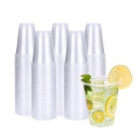 YEEHAW YEEHAW 12 oz Plastic Cups, 300 Pack - Clear Disposable Drinking Cups for Cold Beverages, Transparent Party Cups, BPA-Free