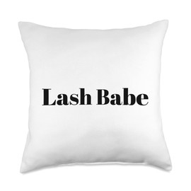 Lash Babe Quote Lash Artist & Lash Tech Sayings Babe Artist Lash Tech Eyelash Technician Throw Pillow, 18x18, Multicolor