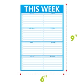 90 Pages Weekly Planner List Note Pad to Do List with Magnet Mountings for Fridge Locker (6" x 9")