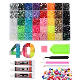Skiennix Bedazzling Kit with Rhinestones and Tools,3mm Resin Rhinestones