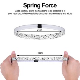 URAQT Sport Headbands, 5 Pieces Thick Non-Slip Elastic Sport Hair Band, Slim Sport Hairband for Women and Mens, Exercise Sweat Bands Athletic Head Bands for Running Gym Football Yoga