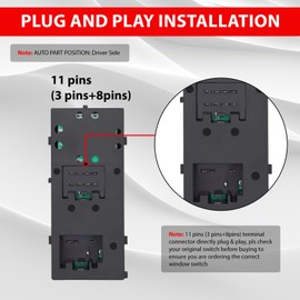 CMRDQD 5L1Z14529AA Driver Side Power Window Switch Compatible with Ford Crown Victoria F150 Expedition, Lincoln Mark LT, Mercury Marauder Grand Marquis Replace 4L1Z14529AAA, 5L1Z14529AAA