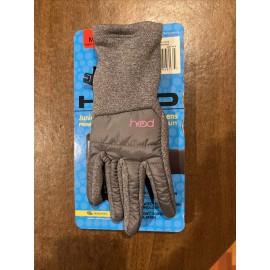 HEAD JR Hybrid Touchscreen Gloves Mittens Grey Heather Pink Medium Age 6-10