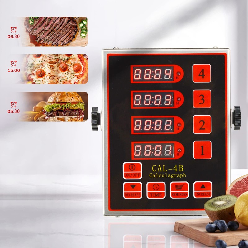 Commercial 4 Channel Kitchen Timers Digital Restaurant Timer Professional Multi