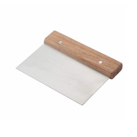 Winco Rascador de masa de acero inoxidable con mango de madera