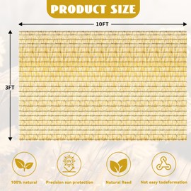 KOIUEYW Bamboo Reed Fencing, Natural Bamboo Screens Outdoor for Patio, Decorative Balcony Privacy Screen Reed Fence Rolls Curtains for Garden Backyard, 3 x 10 FT